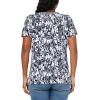 imageNautica Womens Solid VNeck Short Sleeve TShirtNight SkyBright White Multi