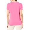 imageNautica Womens Solid VNeck Short Sleeve TShirtSangria Sunset