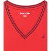 imageNautica Womens Solid VNeck Short Sleeve TShirtScarlet