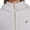 imageNautica womens Solid Sherpa Zipup Hoodie JacketSoft Ivory