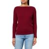 imageNautica Womens Long Sleeve Cable Boatneck SweaterDeep Rouge