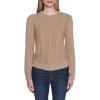 imageNautica Womens Long Sleeve Cable Crewneck SweaterCamel