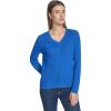 imageNautica Womens Long Sleeve Cable VNeck SweaterCerulean