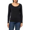 imageNautica Womens Long Sleeve Solid Scoop Neck Cotton TShirtBlack