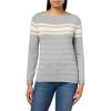 imageNautica Womens Mariner Stripe Pullover Boatneck Long SleeveHeather Mist Multi