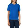 imageNautica Womens Short Sleeve Crew Neck Cable Solid SweaterCerulean