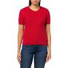 imageNautica Womens Short Sleeve Crew Neck Cable Solid SweaterHaute Red