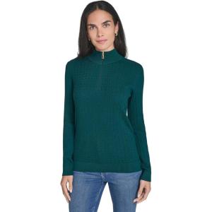 imageNautica Womens 14 Zip Mockneck Cable SweaterForest