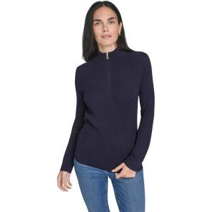imageNautica Womens 14 Zip Mockneck Cable SweaterNight Sky