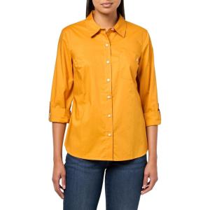 imageNautica Womens Button Front Long Sleeve Roll Tab ShirtSunflower