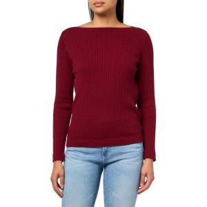 imageNautica Womens Long Sleeve Cable Boatneck SweaterDeep Rouge