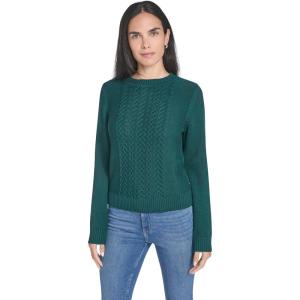 imageNautica Womens Long Sleeve Cable Crewneck SweaterForest