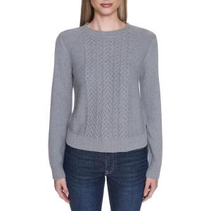 imageNautica Womens Long Sleeve Cable Crewneck SweaterMist Heather