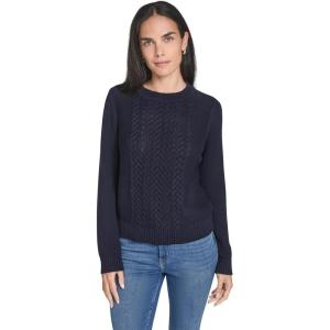 imageNautica Womens Long Sleeve Cable Crewneck SweaterNight Sky