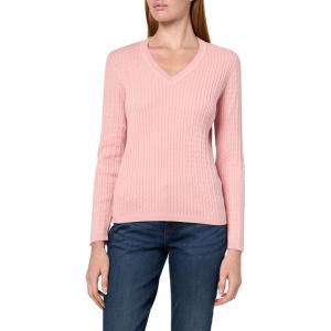 imageNautica Womens Long Sleeve Cable VNeck SweaterBridal Rose