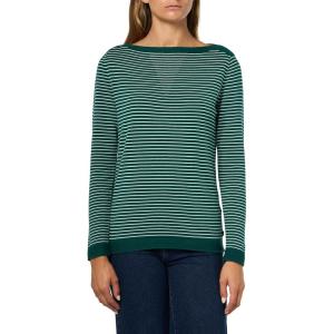 imageNautica Womens Mariner Stripe Pullover Boatneck Long SleeveForest Multi