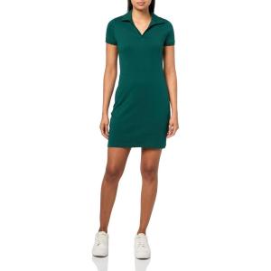 imageNautica Womens Short Sleeve Solid Scalloped Trim Polo DressForest