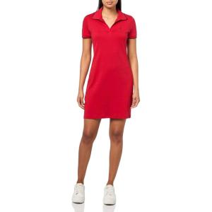 imageNautica Womens Short Sleeve Solid Scalloped Trim Polo DressSamba