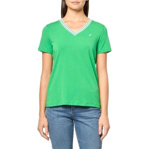 imageNautica Womens Solid VNeck Short Sleeve TShirtFern