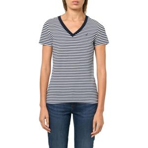 imageNautica Womens Solid VNeck Short Sleeve TShirtSky Captain White