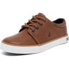 imageNautica Kids Boys LaceUp Fashion Sneakers LowTop Dress Shoes for Youth  Big KidLittle KidTan Brown Navy