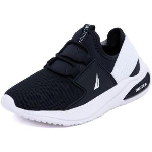 imageNautica Kids Athletic SlipOn Sneakers  Comfortable Bungee Running Shoes for Boys and Girls  Stylish and Supportive Footwear for Active Kids Big KidLittle KidToddlerNavy Whitemolded
