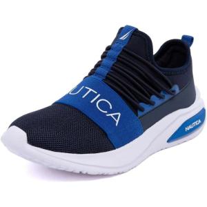 imageNautica Kids Athletic SlipOn Sneakers  Comfortable Bungee Running Shoes for Boys and Girls  Stylish and Supportive Footwear for Active Kids Big KidLittle KidToddlerNavy Cobaltsummr