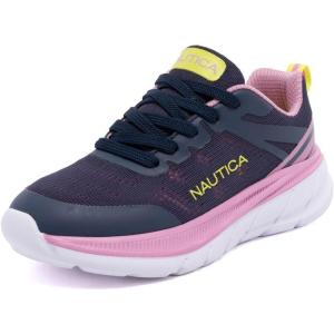 imageNautica Kids Girls Metallic Fashion Sneaker LaceUp Athletic Running Shoe I kappil I Big Kid  Little Kid  ToddlerNavy Pink Lime