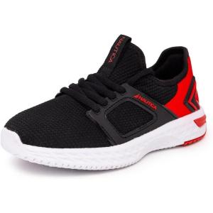 imageNautica Kids LaceUp Sneakers  Comfortable Running Shoes for Boys and Girls  Little KidBig KidBlack White Redarano