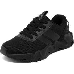imageNautica Kids Running Sneakers  Comfortable Shoes for Boys and Girls  Sizes for Big ampamp Little Kids LaceUpBungee ManalapinBlack Monochrome