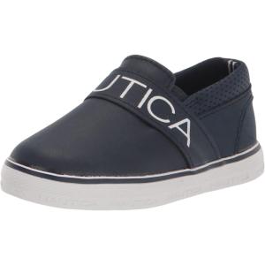 imageNautica Kids SlipOn Sneakers  Casual LowTop Shoes for Boys and Girls  Comfortable Athletic Style for School Play and Everyday Wear  ToddlerLittle KidBig Kid SizesOrinoronavy