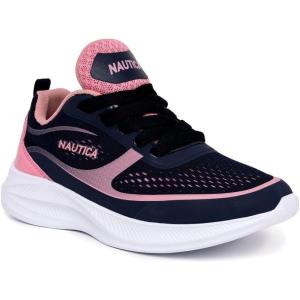 imageNautica Kids Sneakers for Boys ampamp Girls  Max Cushion Fashion Running ampamp Walking Shoes LaceUpBungee ToddlerLittle KidBig KidNavy Peony