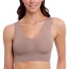 imageNautica Womens 3Pack Wireless Bra Laser Lounge NoShow Everyday Comfort BralettesBlackBarely TherePale Taupe