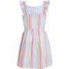 imageNautica Girls Printed Flutter Dress Sleeveless with Ruffled Shoulders ampamp Cinched WaistWhite Rainbow