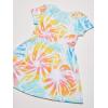 imageNautica Girls Short Sleeve Jersey Tee Dress with Elastic Cinched Waist Fun Designs ampamp ColorsWhite Sunburst Tie Dye