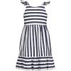 imageNautica Girls Printed Flutter Dress Sleeveless with Ruffled Shoulders ampamp Cinched WaistPeacoat Stripe