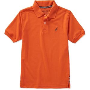 imageNautica Boys Short Sleeve Anchor Polo Button Closure Soft ampamp Comfortable Pique FabricFireside