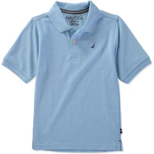 imageNautica Boys Short Sleeve Anchor Polo Button Closure Soft ampamp Comfortable Pique FabricLight Blue