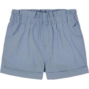 imageNautica Girls Chambray Shorts Lightweight Cotton with Ruffled Elastic Waistband ampamp PocketsChambray Xlt