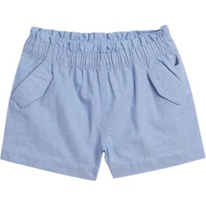 imageNautica Girls Chambray Shorts Lightweight Cotton with Ruffled Elastic Waistband ampamp PocketsXlt Chambray
