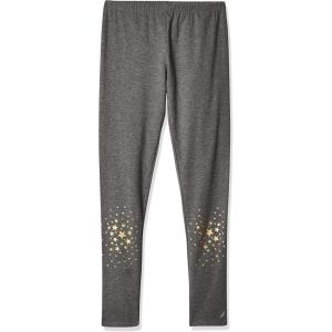 imageNautica Girls Leggings Full Length Pullon Stretch Pants with Elastic Waistband ampamp Logo DetailCharcoal Star