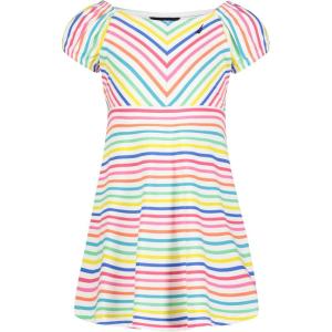 imageNautica Girls Printed Flutter Dress Sleeveless with Ruffled Shoulders ampamp Cinched WaistBright White