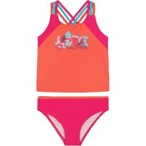 imageNautica Girls TwoPiece Bikini Swimsuit Set UPF 50 Sun Protection QuickDry Bathing SuitHot Coral
