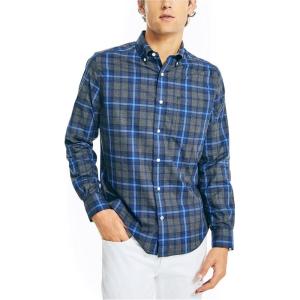 imageNautica Mens Plaid Poplin ShirtGrey Heather