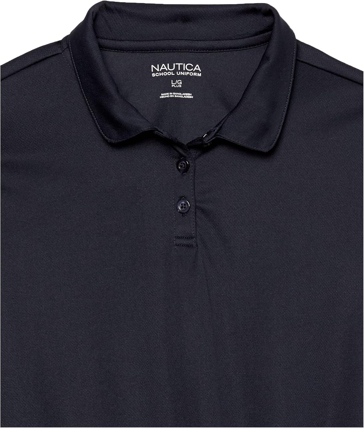 imageNautica Girls Short Sleeve Performance PoloNavyTie Front