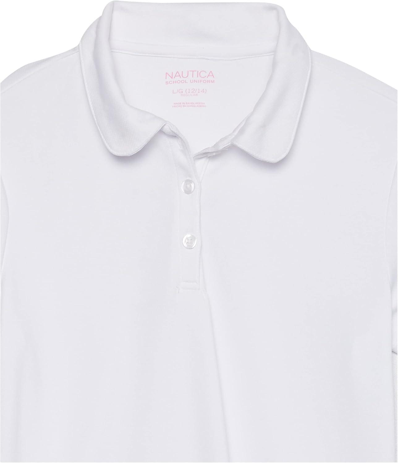 imageNautica Girls Short Sleeve Performance PoloWhiteTie Front
