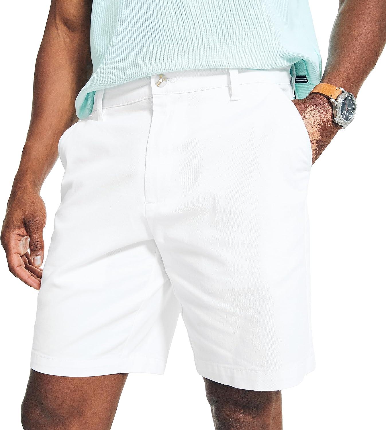 imageNautica Mens 85quot Deck ShortBright White