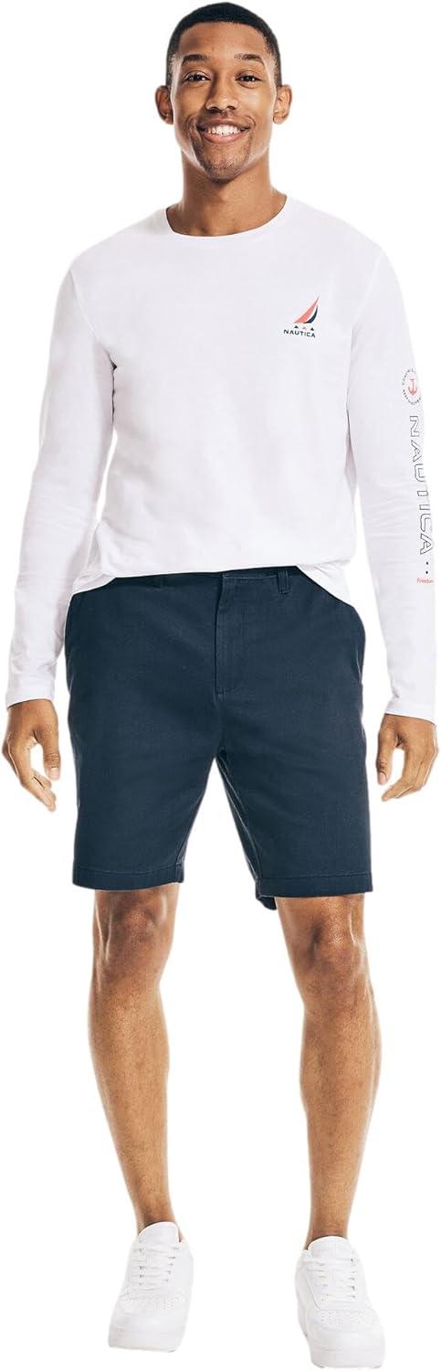 imageNautica Mens 85quot Deck ShortFrench Navy