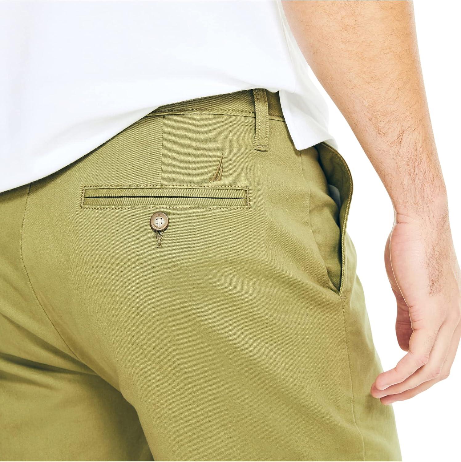 imageNautica Mens 85quot Deck ShortLight Olive