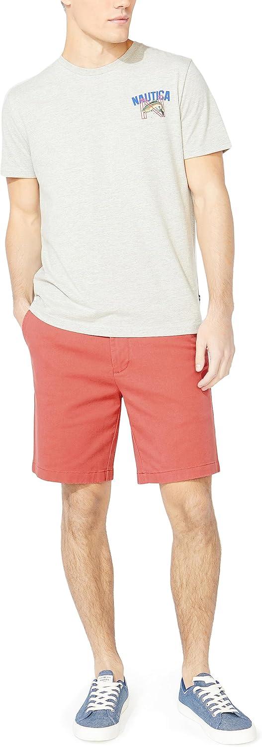 imageNautica Mens 85quot Deck ShortMineral Red